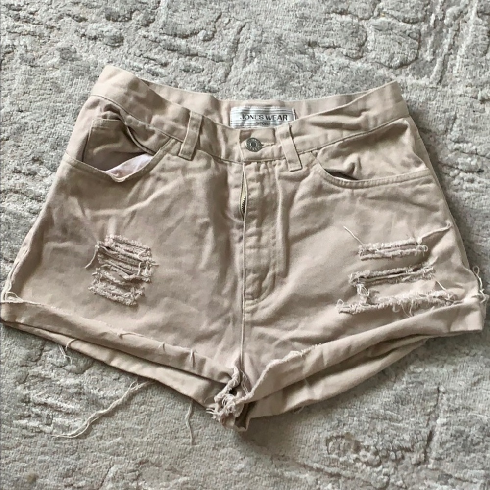 Midrise khaki shorts